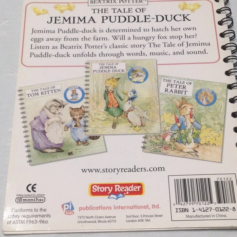Beatrix Potter Spiral Books The Tale Of Tom Kitten & The Tale Of Puddle-Duck​